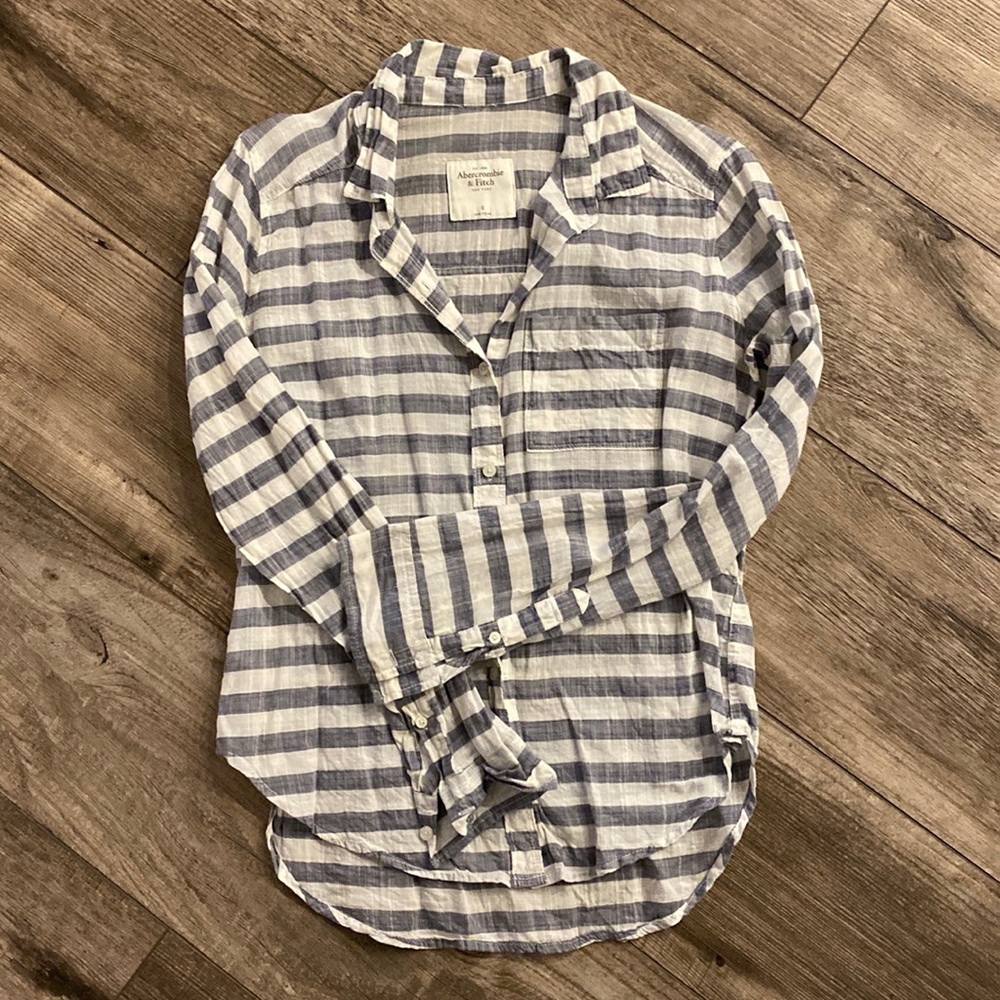 A&F striped button up